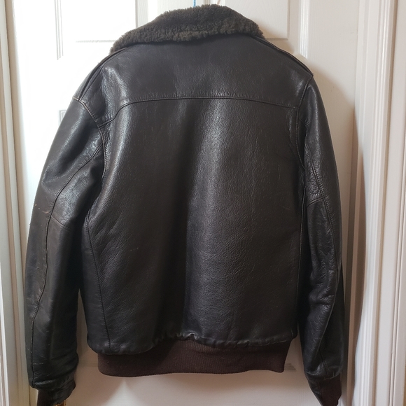 LLbean flying tiger leather bomber jacket - Picture 2 of 4